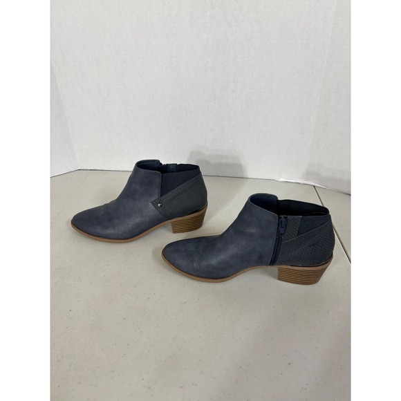 Womens Blue Faux Leather Ankle Boots Side Zip Simpl Vera 10M‎ - Picture 4 of 6